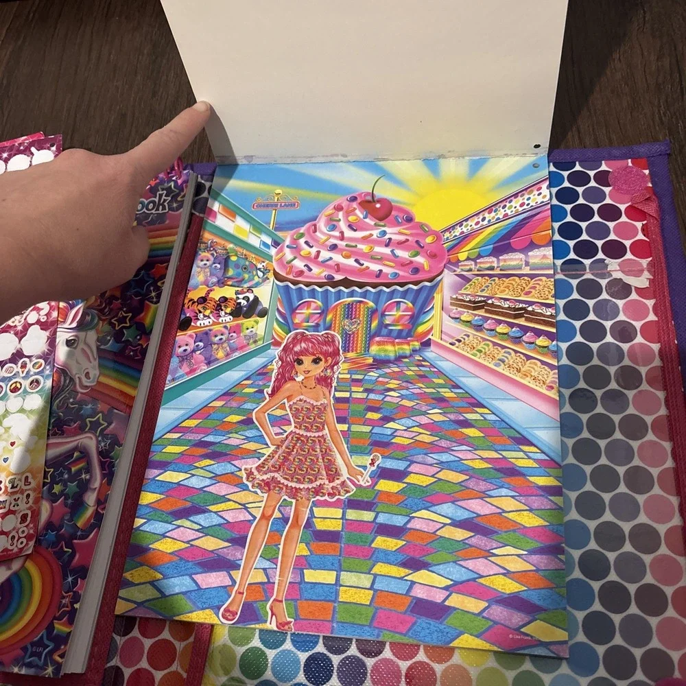 Lisa Frank Puppies Unicorns Trifold Flip Out Organizer‎ Crayons Stickers Puzzles